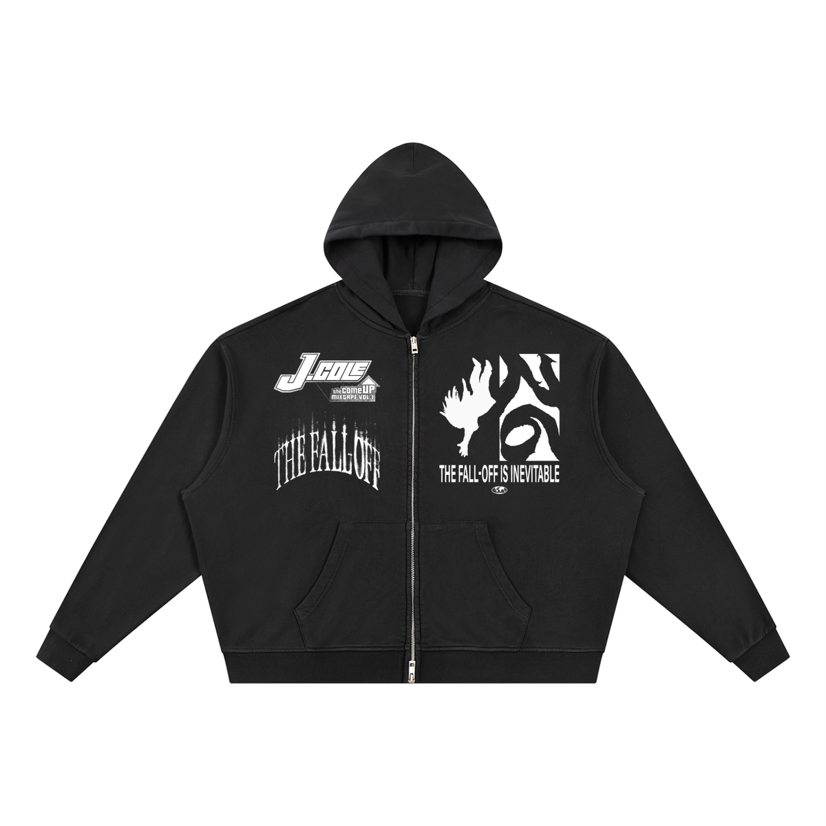 FROM THE COME UP TO THE FALL OFF Zip Boxy Hoodie